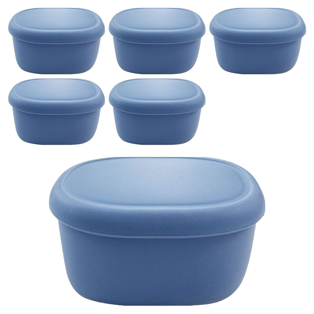 실리팟 국내생산 실리콘 밀폐용기 다크블루 소 103 x 80 x 50 mm, 6개, 180ml 38,100원