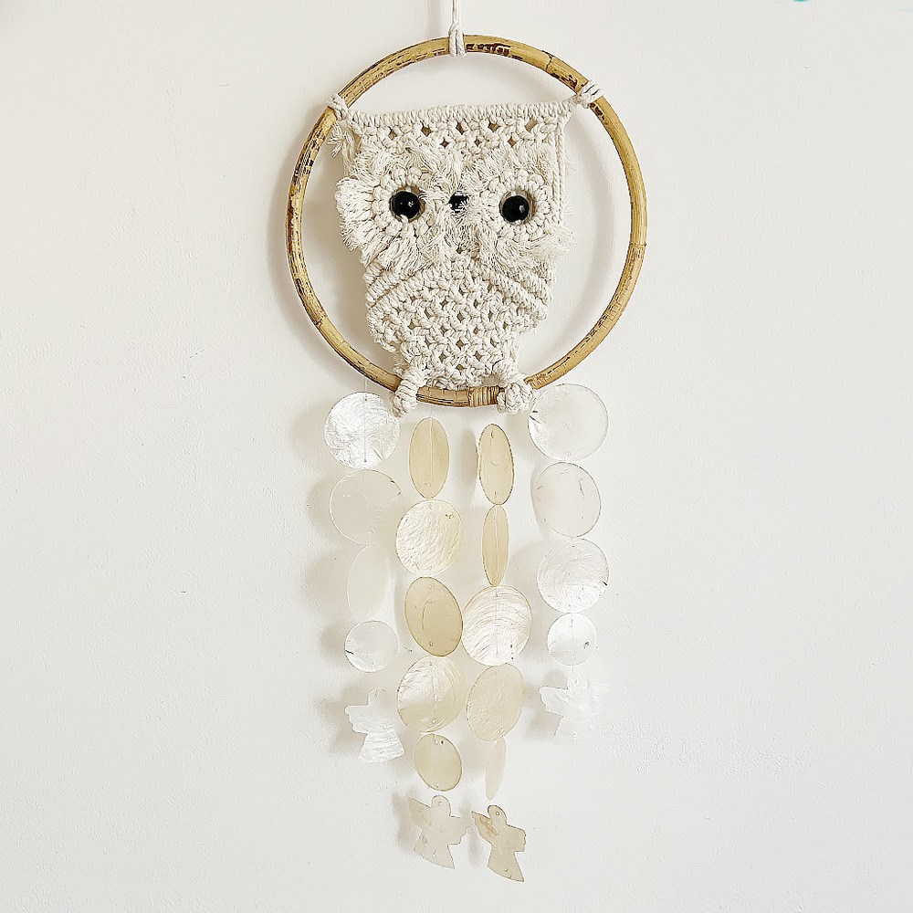 [22USE_0014](쿠팡)피렌체 마크라메 부엉이 자개모빌 DIY-KIT(링)_네츄럴&베이지(L) 24,900원