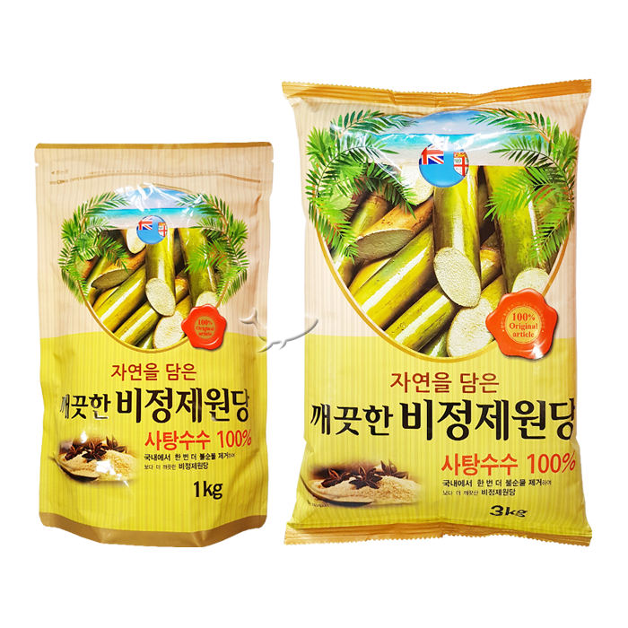 깨끗한 비정제원당 1kg1개 + 3kg1개 총2개(4kg) 17,850원