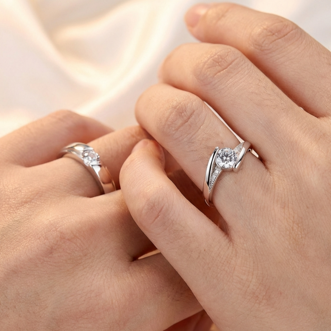 speedmong 커플링 1쌍 사이즈 조절형 큐빅 남녀 반지 오픈링 결혼 커플 반지 프로포즈 고궐리티 럭셔리 + 사은품 2종 13,900원