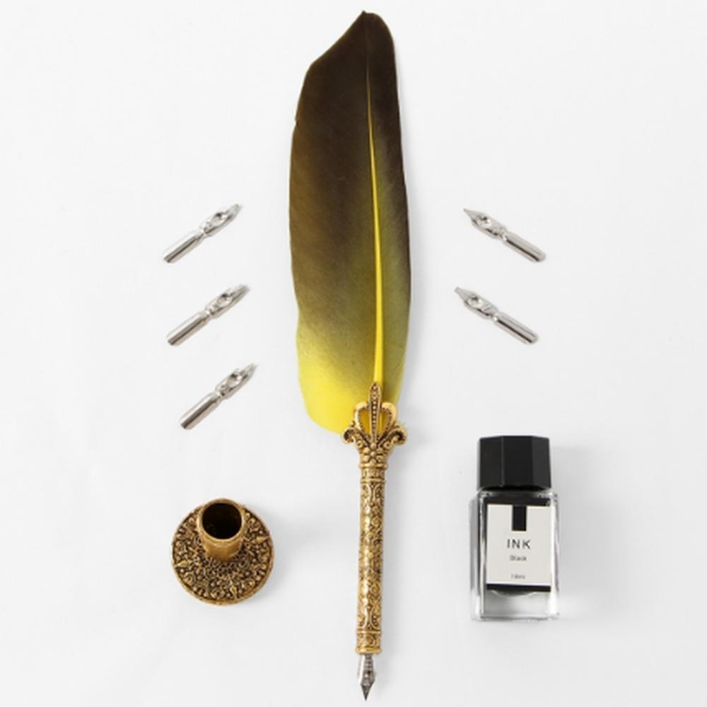 루아 퀼 구스 깃털 만년필 세트(다크옐로우) 문구선물세트 아날로그감성 입학선물 답례품 고급선물세트 감성문구 펜선물 세트선물 선물펜 22,900원