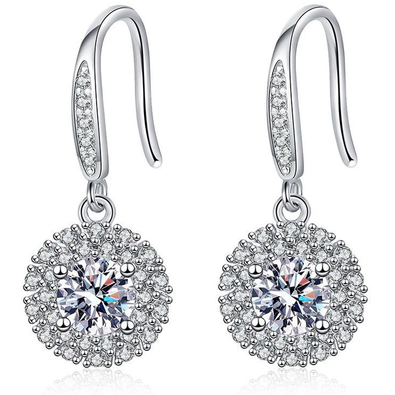 시르겜스모이사나이트1캐럿4프롱원형모조다이아몬드팬던트드롭귀걸이 45,600원