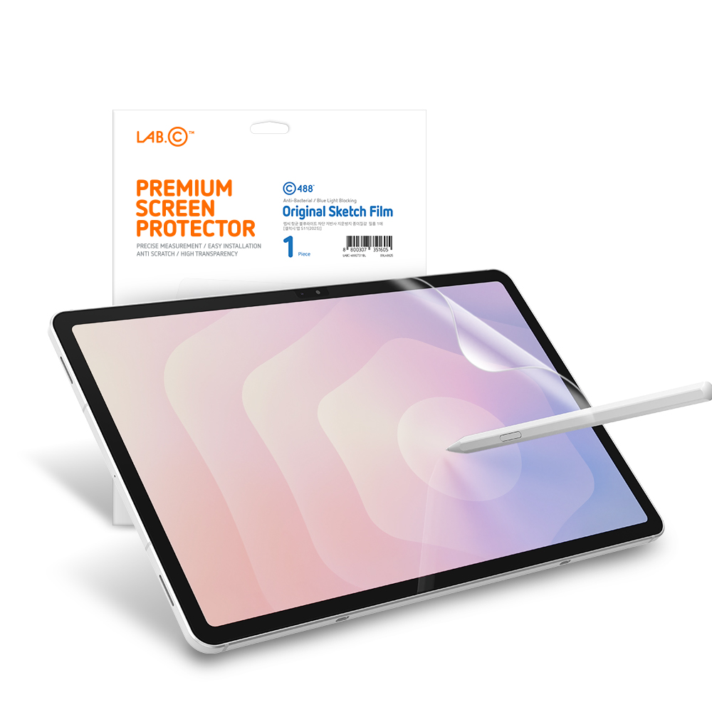 랩씨 종이질감 액정보호필름 항균 블루라이트차단 저반사 지문방지 갤럭시 탭 S10 +/S9 +/S9 FE +/S8 +/S7 +/S7 FE (1매입) 22,900원