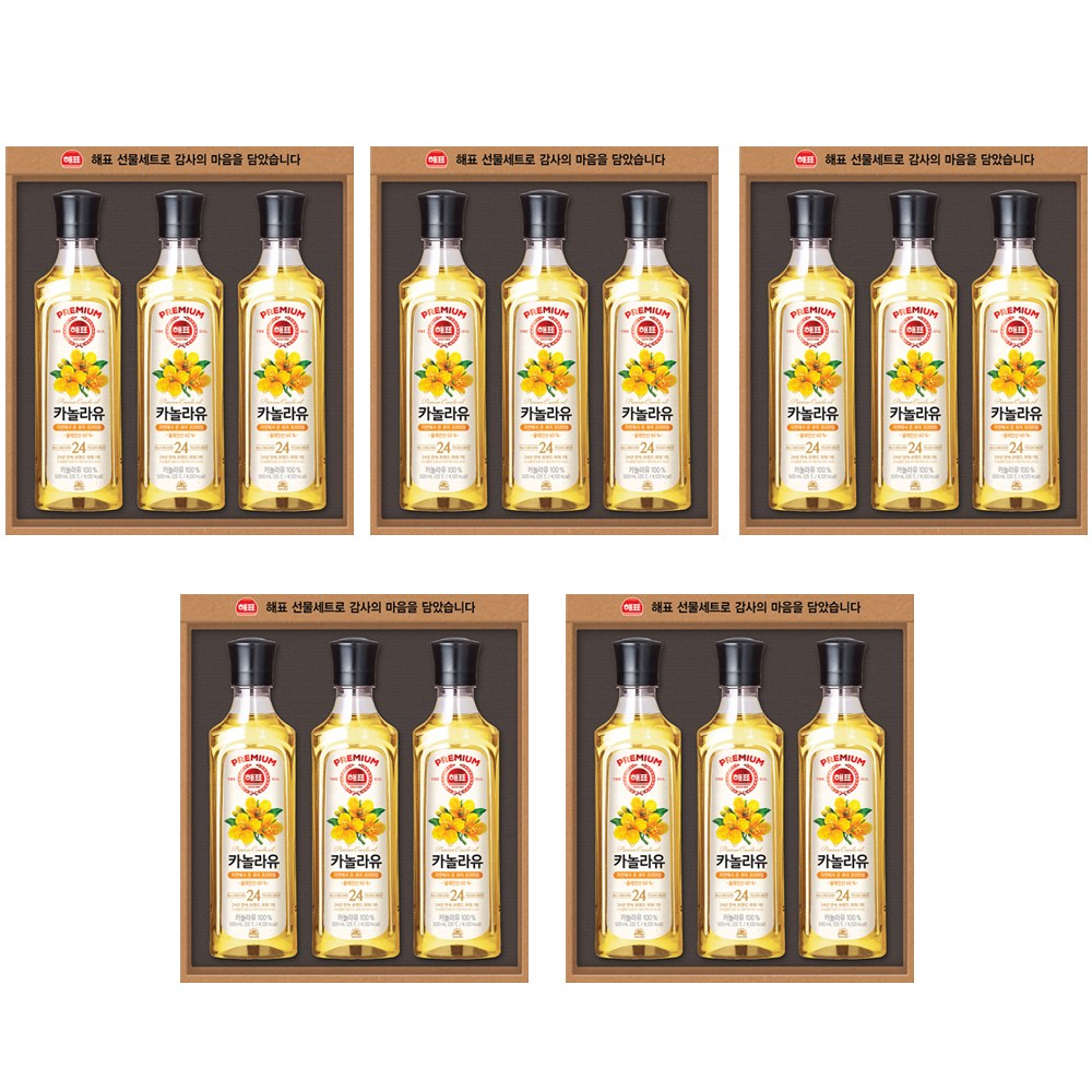 카놀라유 3P 박스단위판매 무료 사조해표선물세트 행사용선물세트 행사선물세트 고급유선물세트 식용유선물세트 고급식용유 선물세트 500ml 무 320,000원