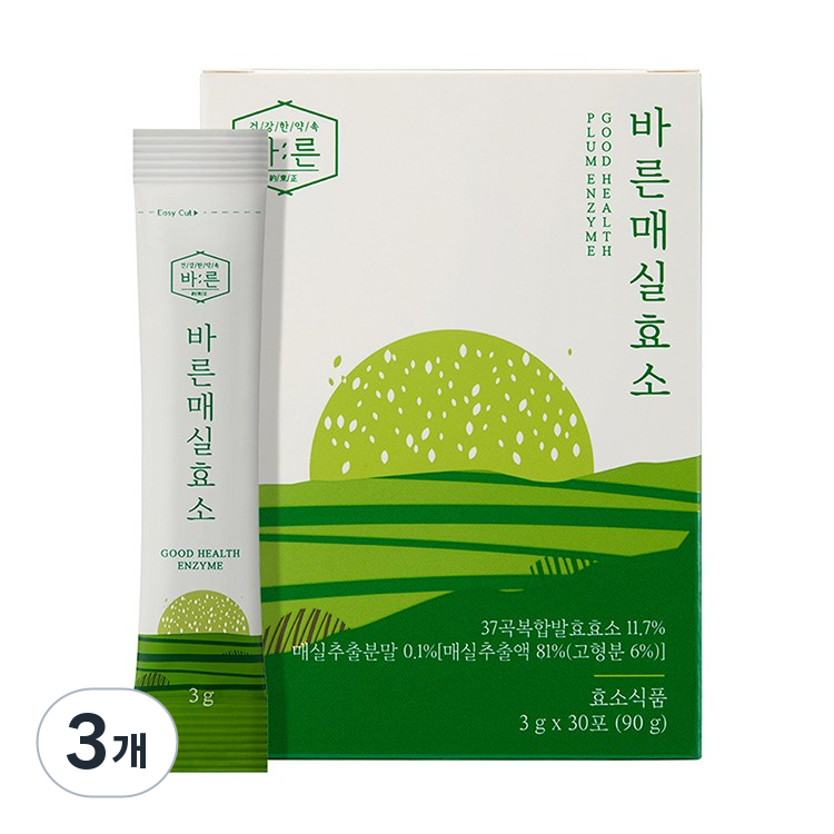 바른 매실효소 곡물 발효 유산균, 90g, 3개 32,900원