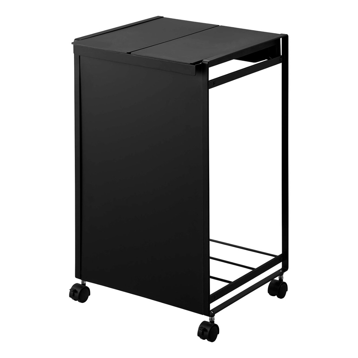 야마자키실업 뚜껑 있는 이동식 분리수거 2칸 쓰레기통 타워 5975/5976, 블랙 129,000원