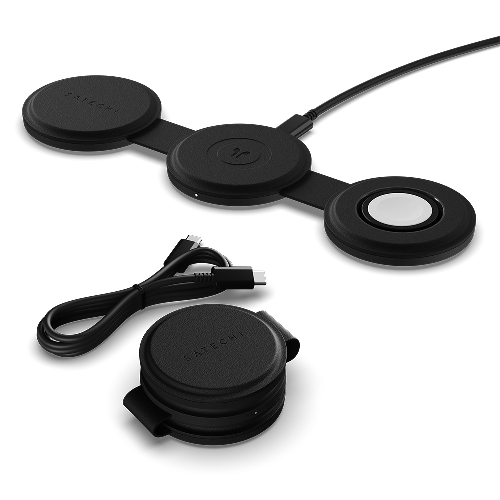 사테치 OntheGo Qi2 15W 여행용 무선 고속 충전기 3in1 맥세이프 애플워치, 1개, 블랙 89,000원