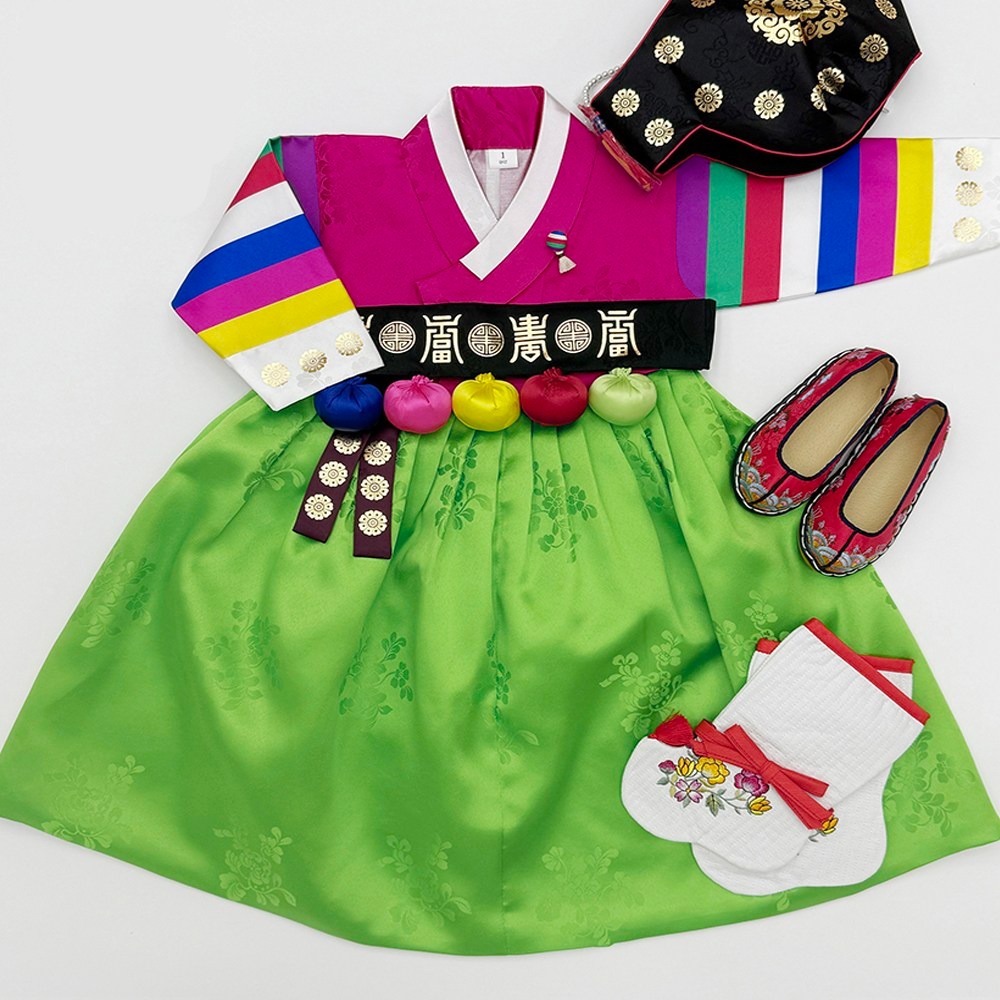 아윤 전통색동 고급 여아한복 (백일-10호) 어린이 키즈 돌잔치 유아 아동한복 78,000원