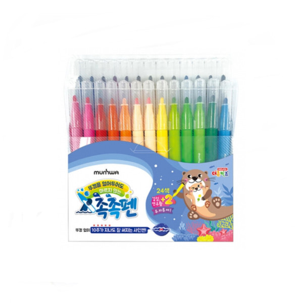 문화 마르지 않는 촉촉 싸인펜 24색(26본) 8,000원