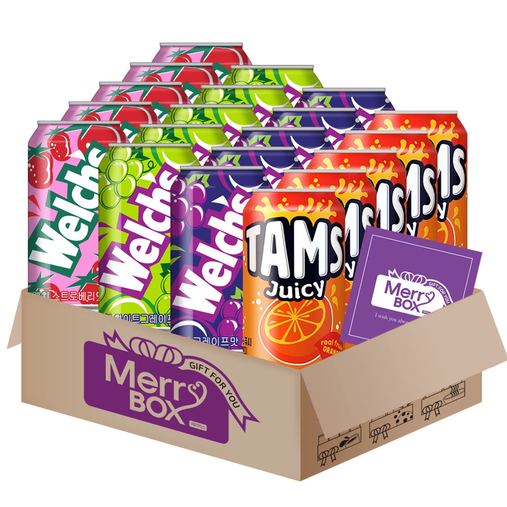농심 웰치소다 (포도5+청포도5+딸기5)+탐스 (오렌지5)+메세지카드, 1박스, 355ml 21,200원