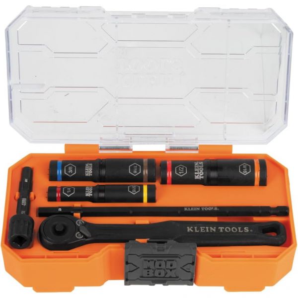 Klein Tools 65400 KNECT 15피스 패스스루 소켓 세트 MOD박스 케이스가 포함된 SAE 임팩트 비트 액세서리 및 3/8인치 드라이브 어댑터 110,100원
