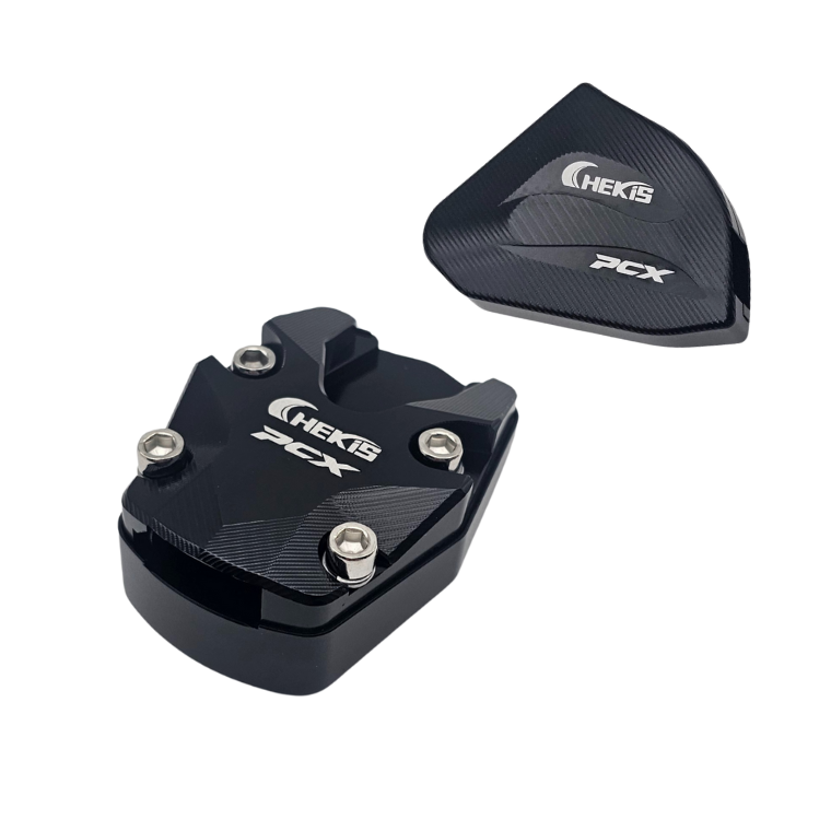 CHEKIS PCX 사이드스탠드클립 날개클립 세트 왕발 PCX로고각인 사이드스탠드 전년식호환, 블랙, 1세트 37,500원