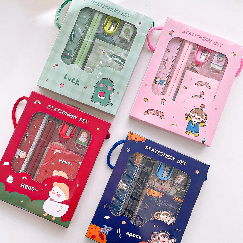 새학년 새학기 학용품 연필 자 지우개 문구 세트 단체 선물 답례품, 1개, G0073-캐릭터문구세트-핑크 1,890원