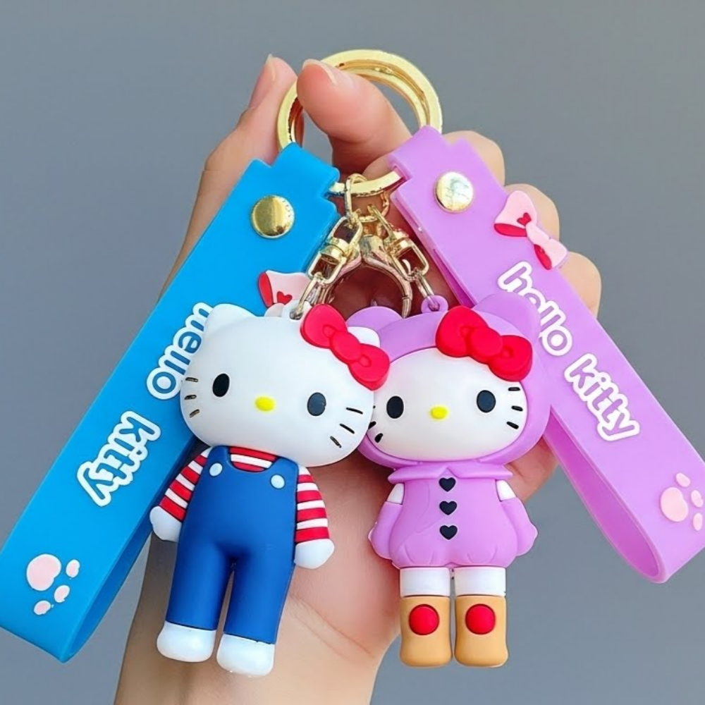 슈퍼해피 헬로키티 롱다리 키링 2종 세트 캐릭터 키홀더 실리콘 스트랩 가방고리 키덜트 선물 14,900원