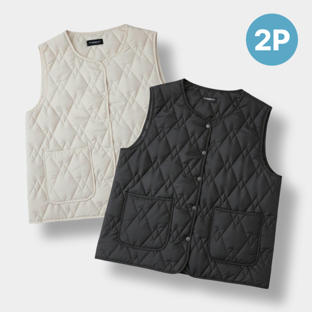 FUNBEST 여성 봄가을 데일리 경량패딩조끼 초경량 이너조끼 세트 26,800원