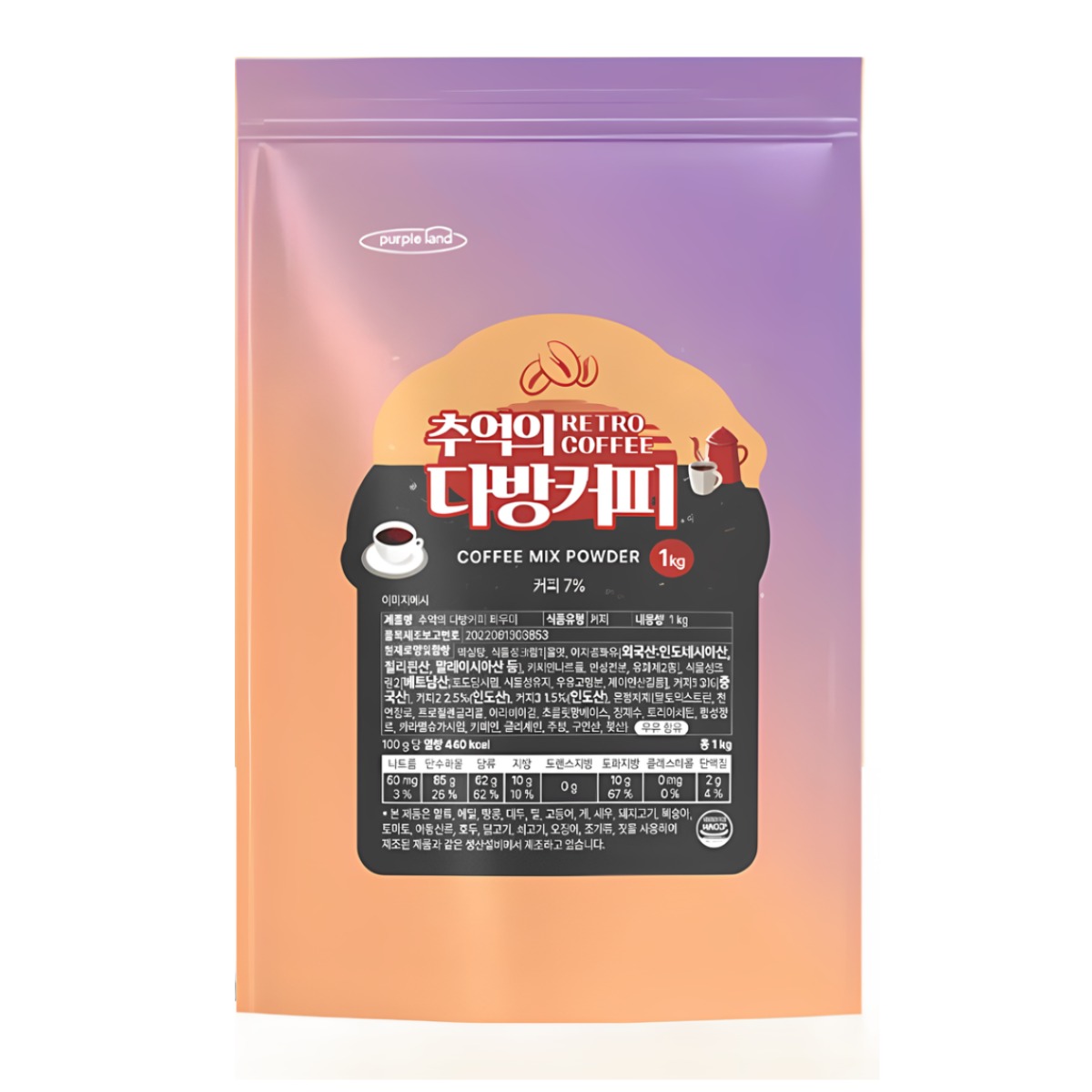 퍼플랜드 다방커피 음료파우더 1kg / 10봉 (1박스), 1kg, 10개, 1개입 84,690원
