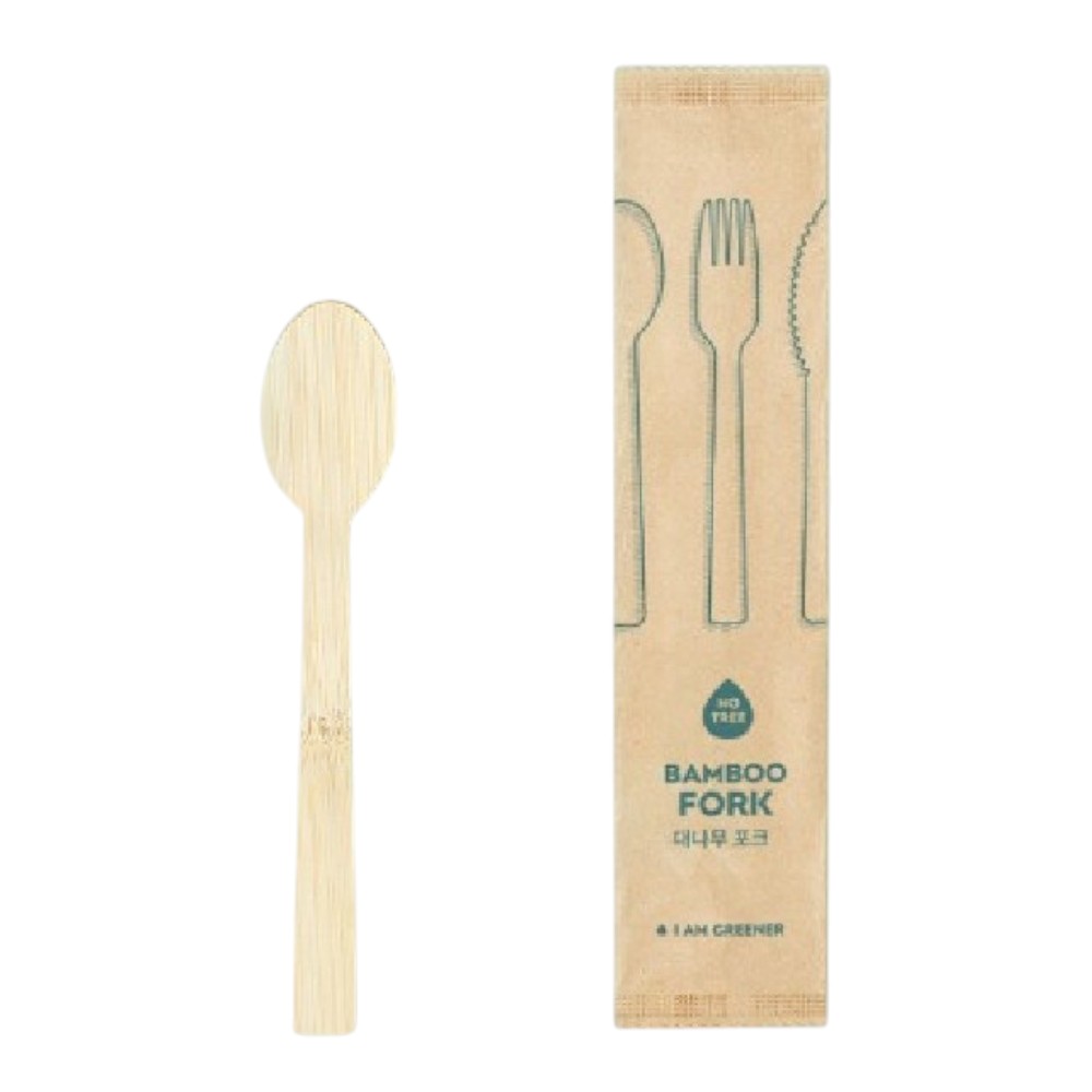 아이엠그리너 일회용 대나무 스푼 개별포장, 5개, 100개입 54,450원