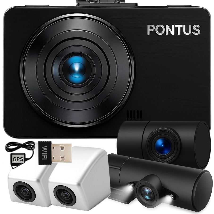 전극무료출장장착+3년 무상AS 폰터스 4채널 고화질 FULL HD 녹화 블랙박스 64G 좌우 방수카메라 외부장착 + 와이파이 + 외장 GPS (ADAS 지원), 4채널 좌우외장형+페달카메라+와이파이+GPS+무료장착, 256GB 479,000원