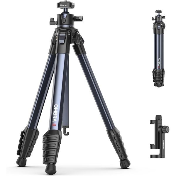 울란지 옴브라 2 카메라 여행 삼각대 흰색 61.5인치 알루미늄 UKA 퀵 릴리스 플레이트로 접을 수 있는 휴대폰 소니 캐논 비디오 촬영 브이로그 휴대용 스탠드 클램프 홀더 가 146,100원