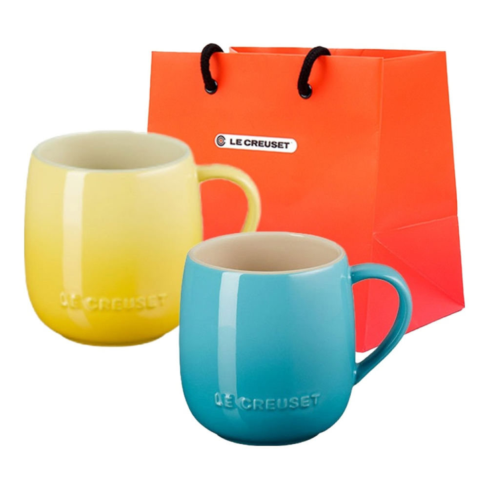 르크루제 레인보우 마시멜로 머그컵 380ml 2p + 쇼핑백 S(29 x 28 x 13.5 cm) 세트 37,990원