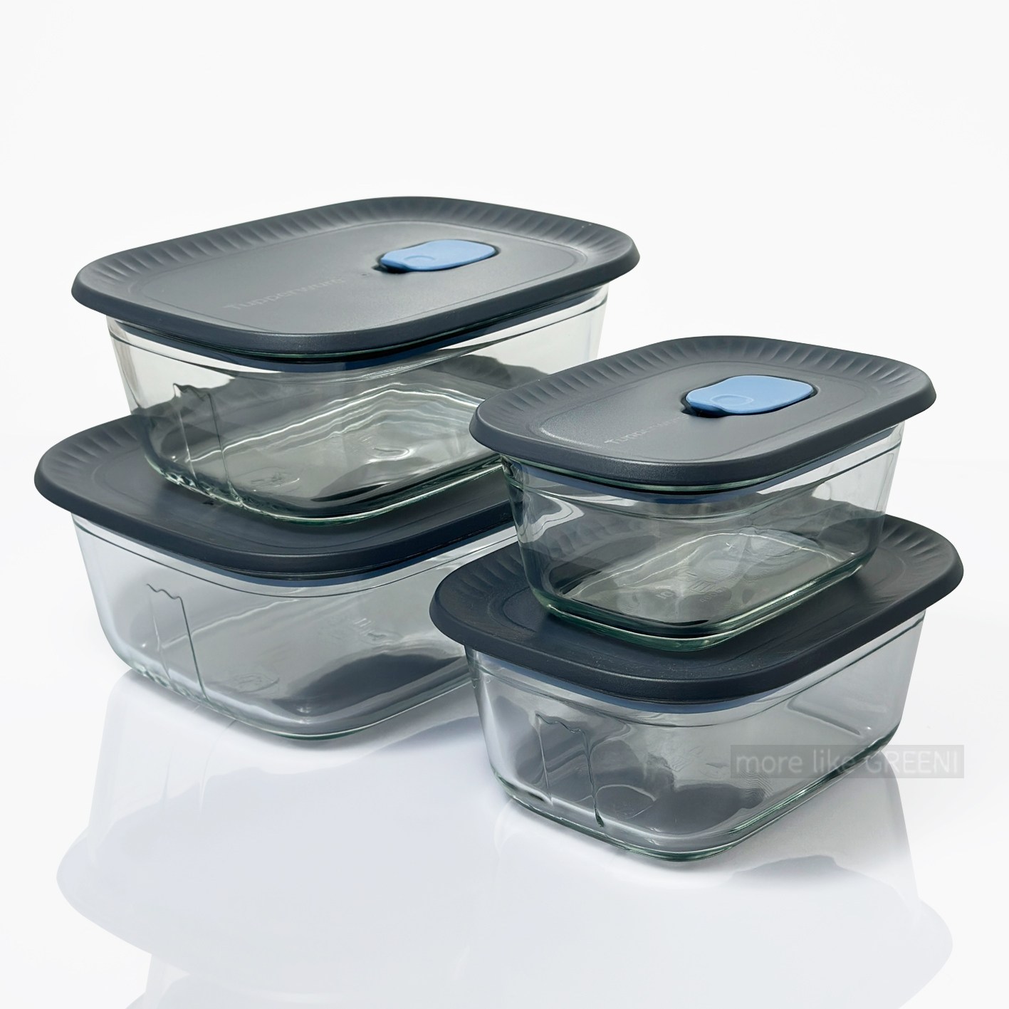 타파웨어 글래스웨어 전자레인지전용용기 실리콘밀폐뚜껑 오븐용기, 1개, 블랙*4인조세트 133,000원