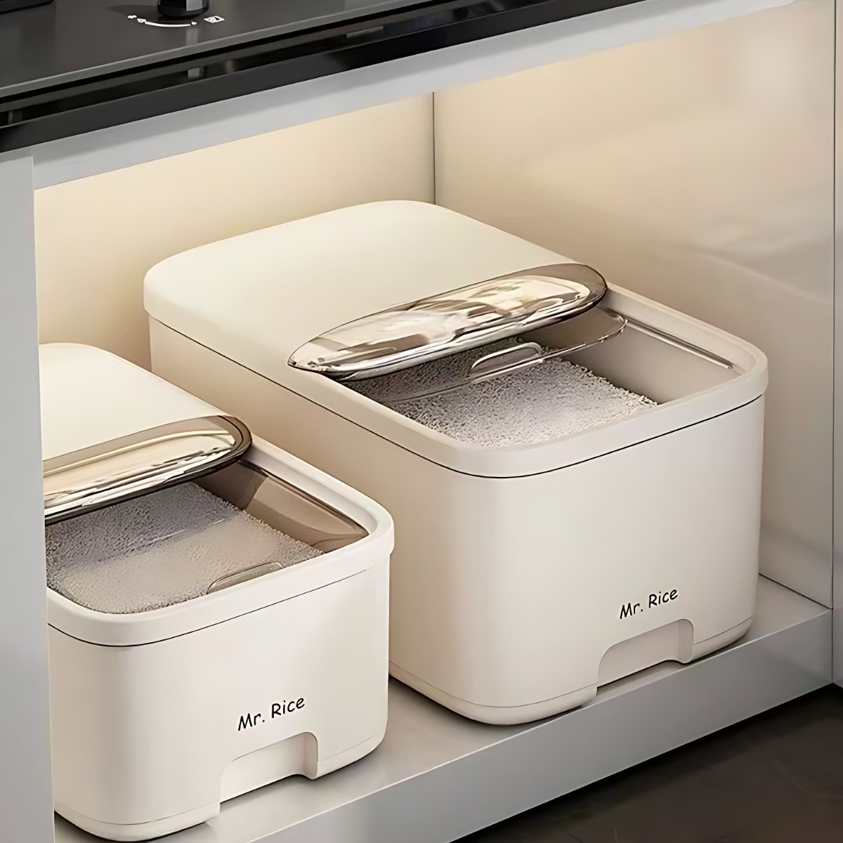 style dr 가정용 대용량 슬라이드커버 쌀통 쌀독 밀폐 잡곡 보관통 쌀관용기 방충 쌀 보관함, 화이트, 1개 36,800원