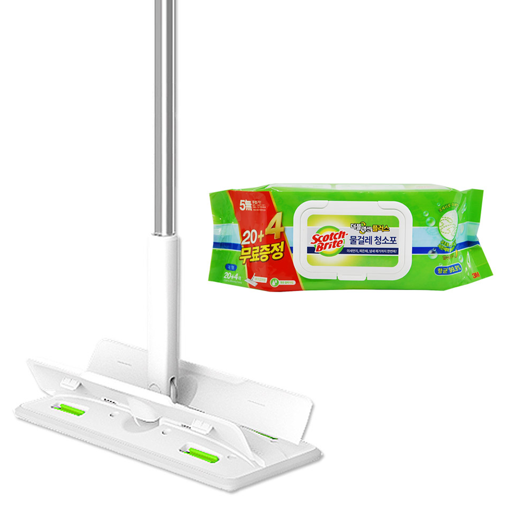스카치브라이트 올터치 더블액션 막대걸레 + 물걸레 청소포 24매 34,800원