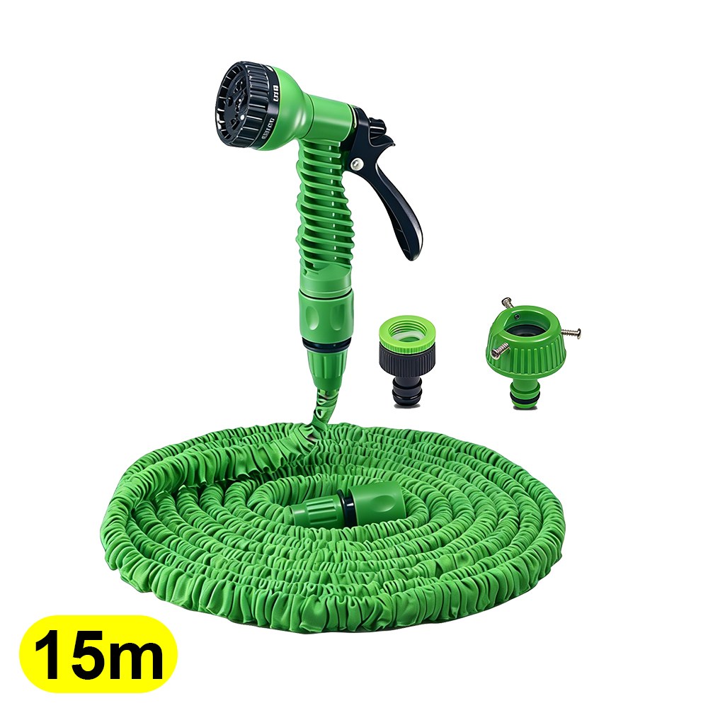 꼬임방지 물호스 멀티노줄분사기 베란다 욕실 정원용, 그린, 15m 9,800원