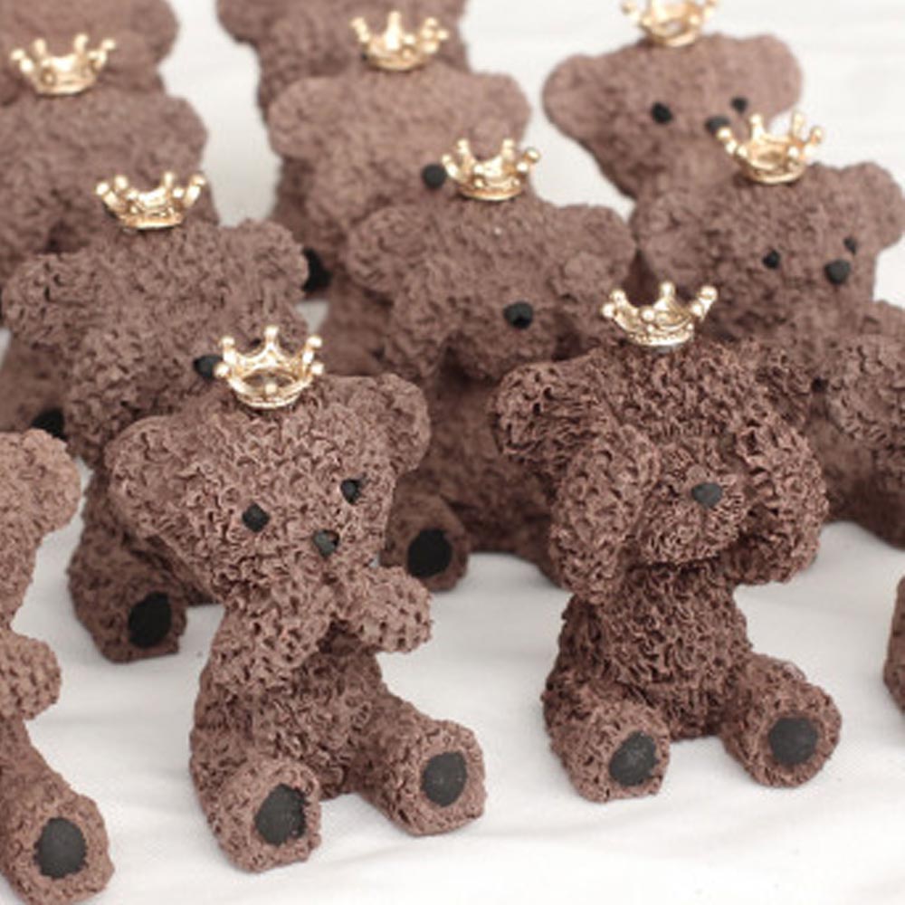 귀여운 왕관 쓴 뽀글이 곰돌이  SET  차량용 석고방향제 (리필 오일 포함) 9,200원