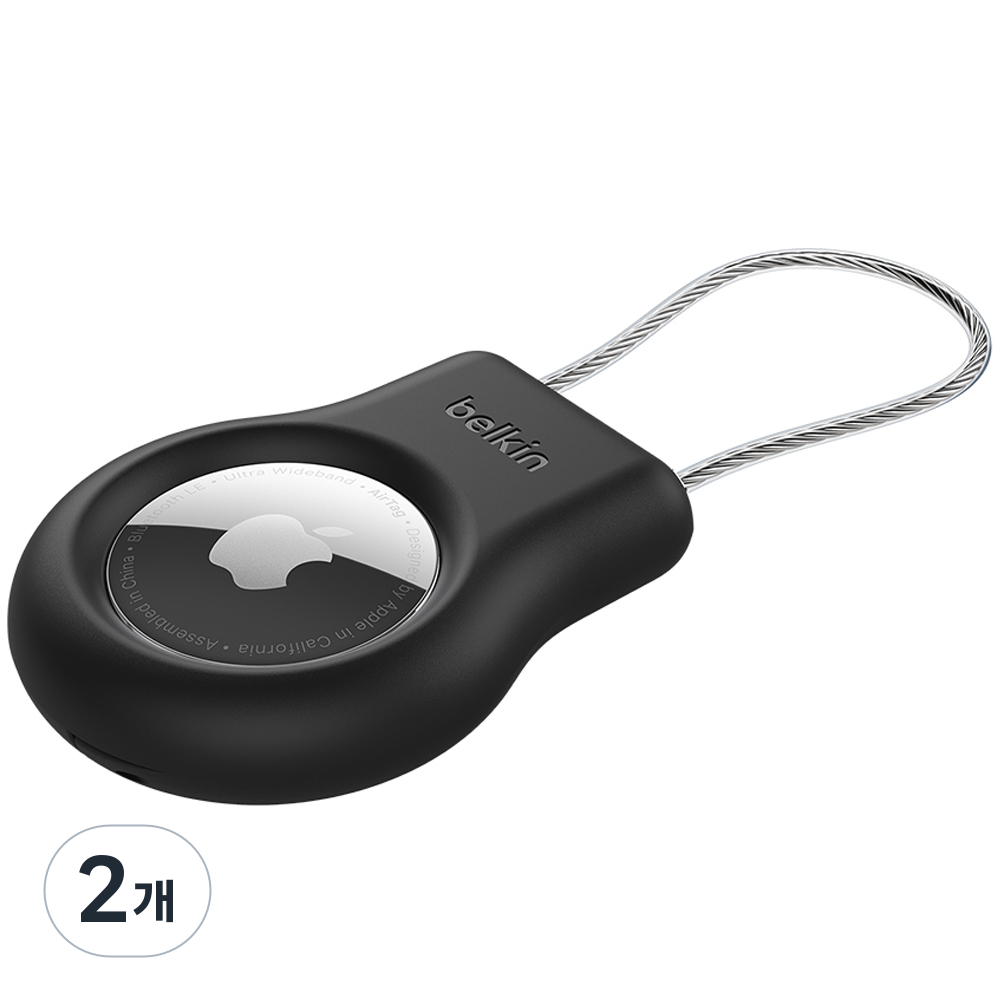 벨킨 에어태그 보호 케이스 와이어 케이블 키링 홀더 MSC009bt, 블랙, 2개 41,600원