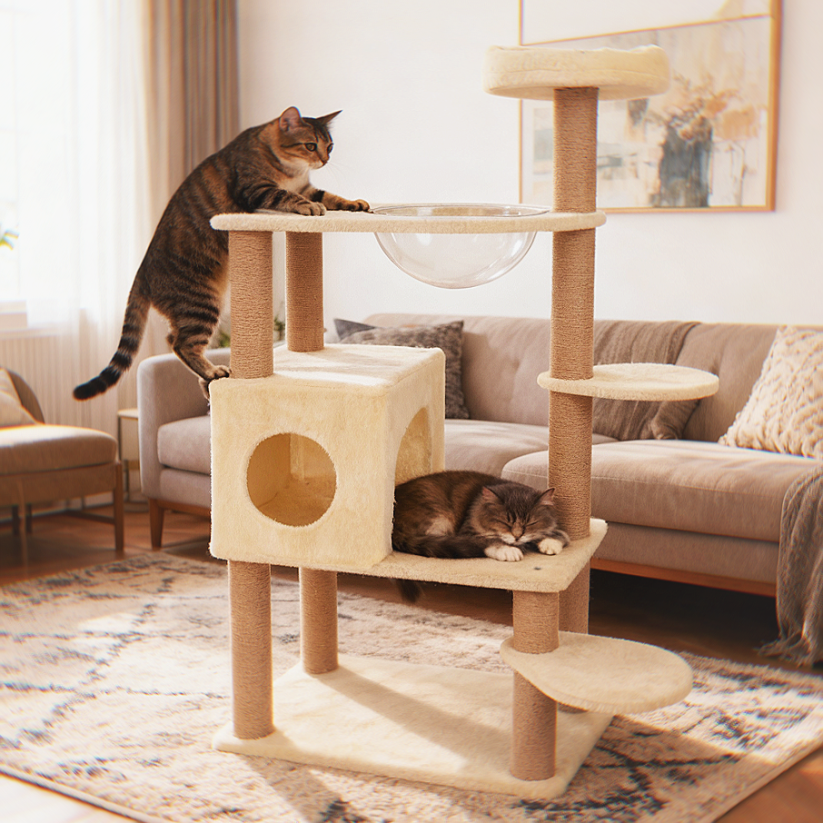MILA&LOUIS 프리미엄 대형 고양이 직조 캣타워 대형 패브릭 캣타워 고양이가 많은 데 어울리는 캣타워, 1개, RB-001 68,000원
