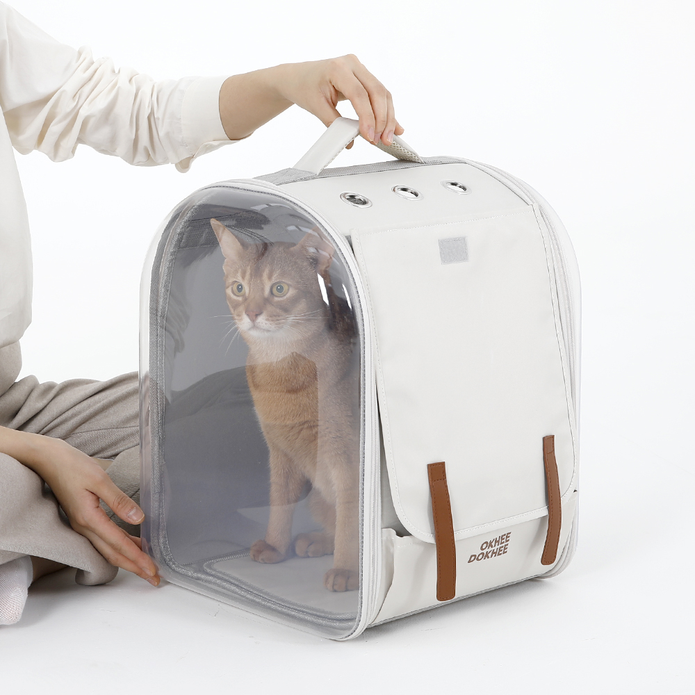 옥희독희 반려동물 네모백팩 아치형 이동장, 투명, 1개 59,900원