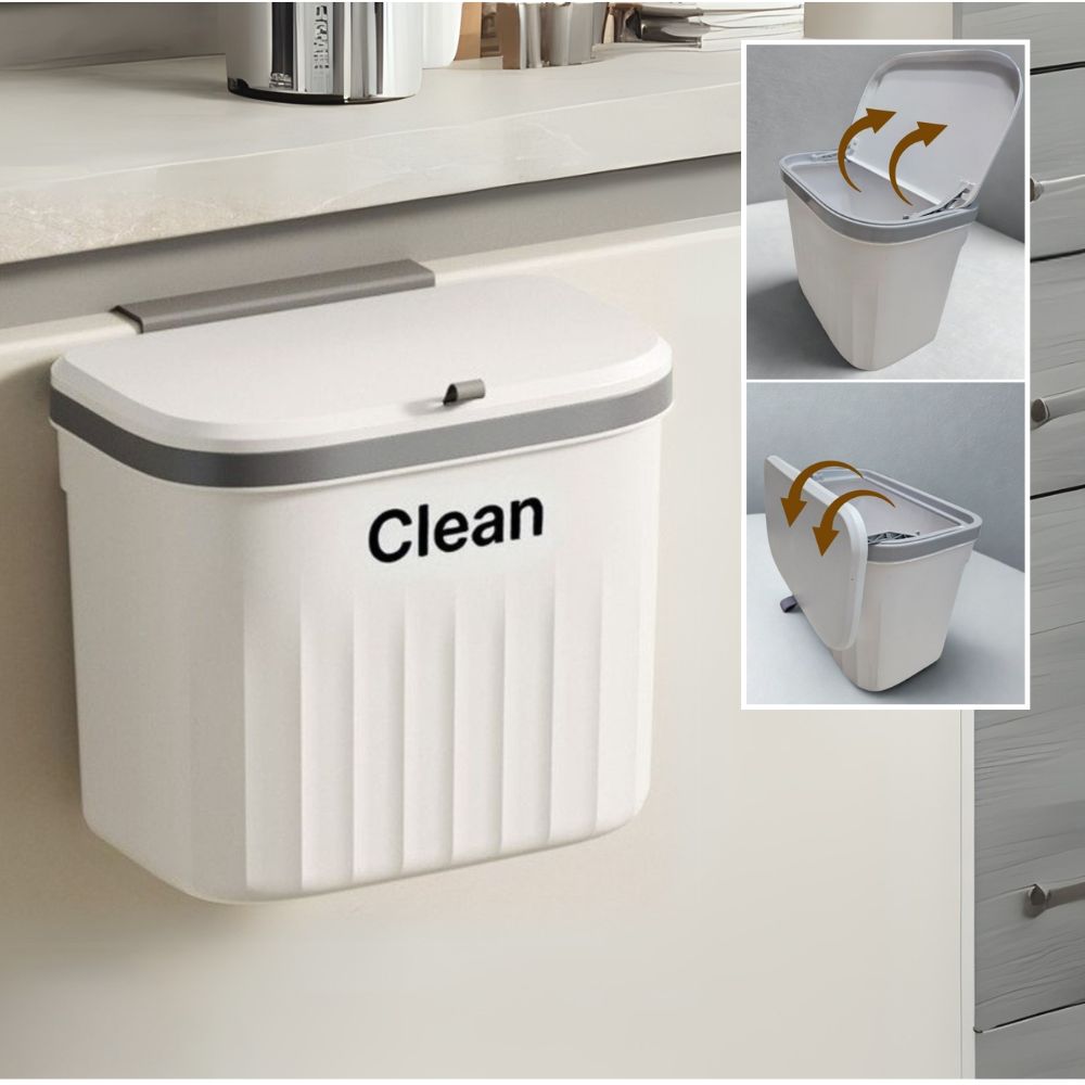 루아리브 주방 쓰레기통 싱크대 걸이형 부착형 냄새제거 휴지통, 스노우화이트, 1개 16,750원