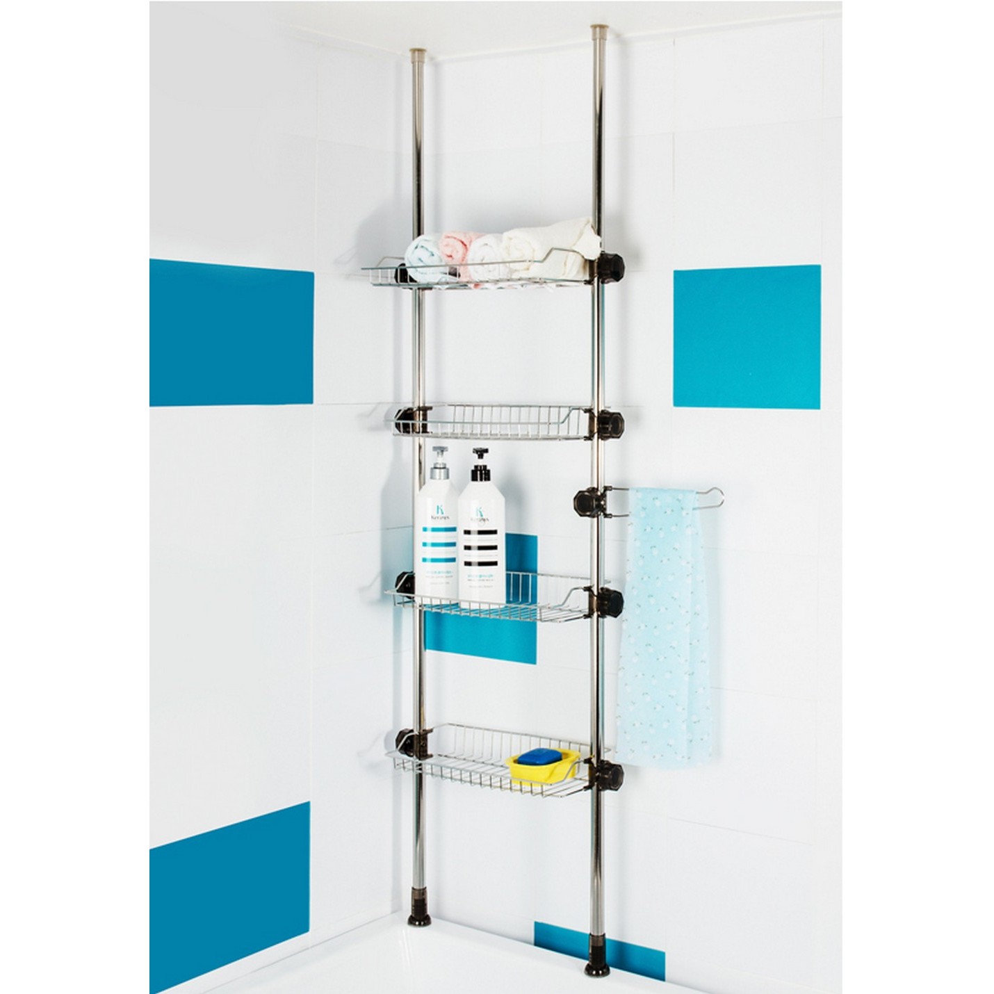 DAMDA 기둥 욕조위 설치형 욕실선반 화장실 무타공 수납, 1개, 스텐 46,900원