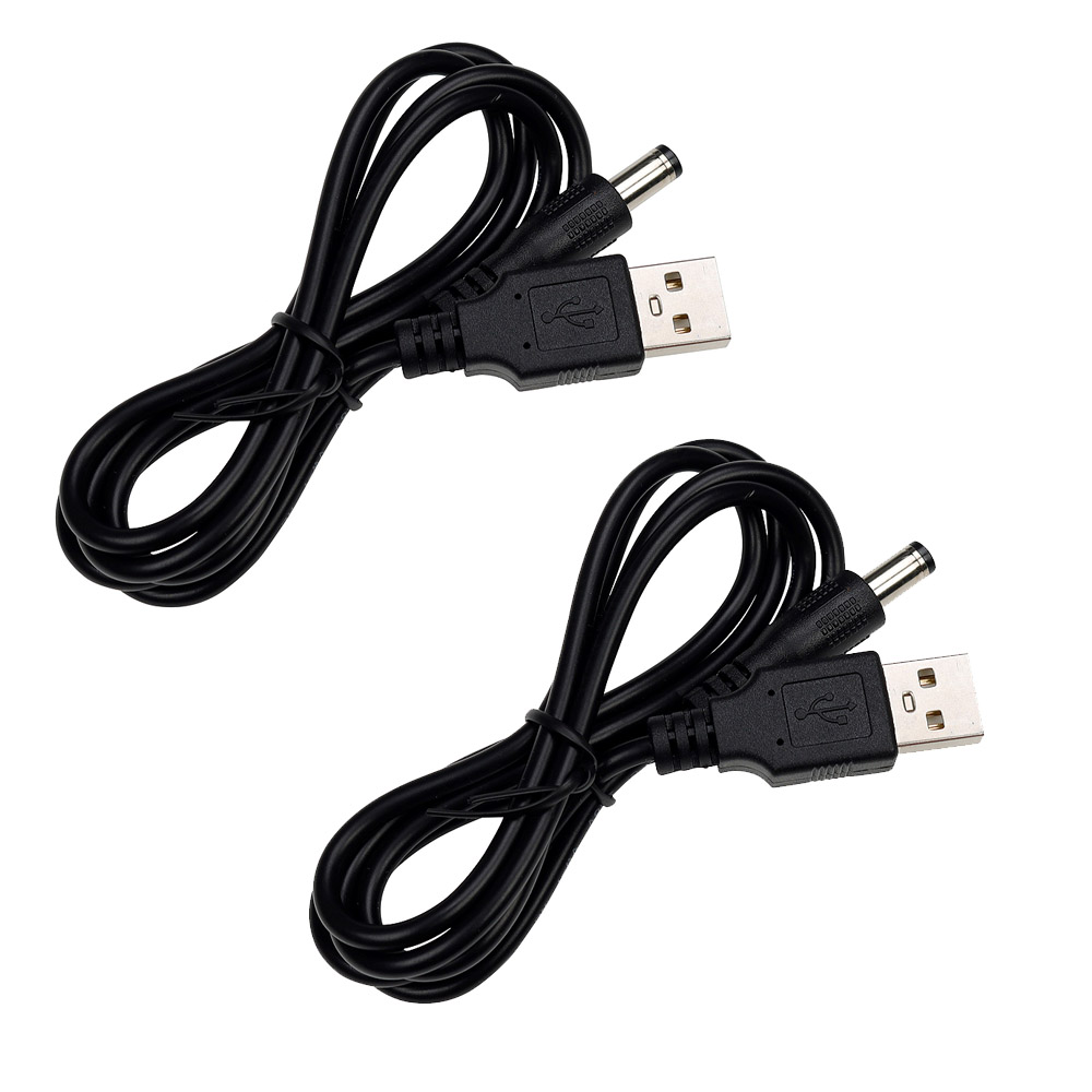 USB A타입 to DC 변환 케이블 외구경 5.5mm 내구경 2.1mm 2개 세트 컨버터 공유기 셋톱박스 전화기 다양한 전자기기용 충전 지원 케이블, 100cm, 2개 8,000원