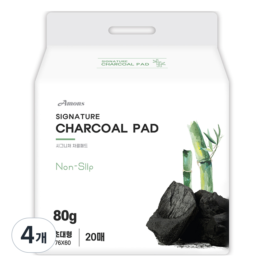 아몬스 시그니처 차콜 논슬립 강아지 배변패드, 20개입, 4개 43,370원