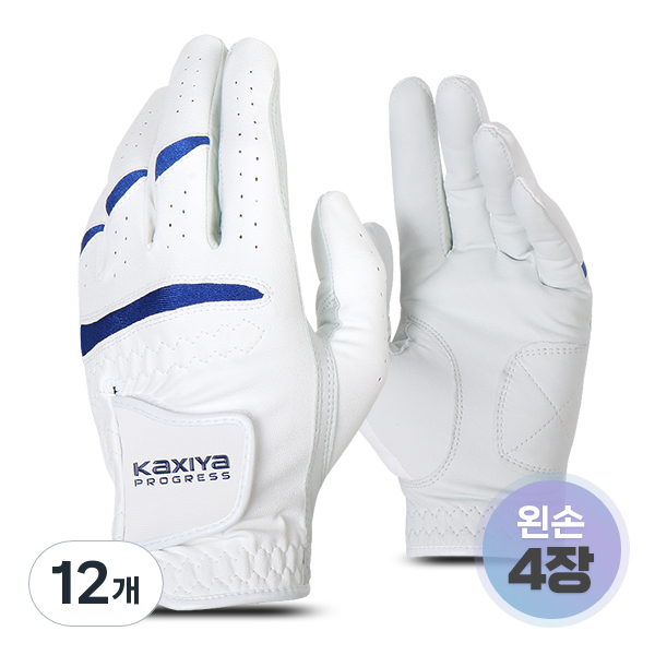 [KAXIYA] 카시야 콤비양피 골프장갑 남성용 왼손 4장, 12개, 화이트 56,280원