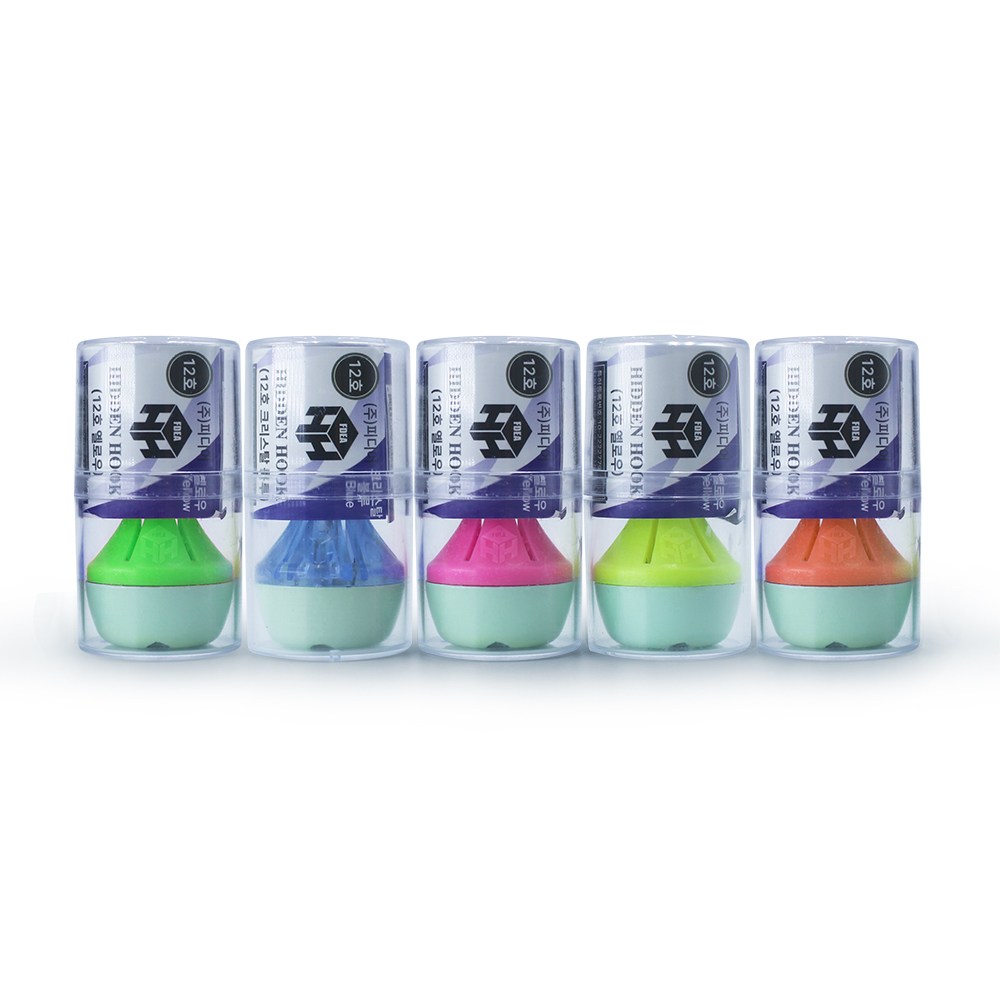 피디어 히든훅 강력 훅킹 쭈꾸미 야광 애자 그린 핑크 옐로 총 6p, 그린 21호 2p+핑크 21호 2p+옐로 21호 2p, 1개, 78g 24,000원