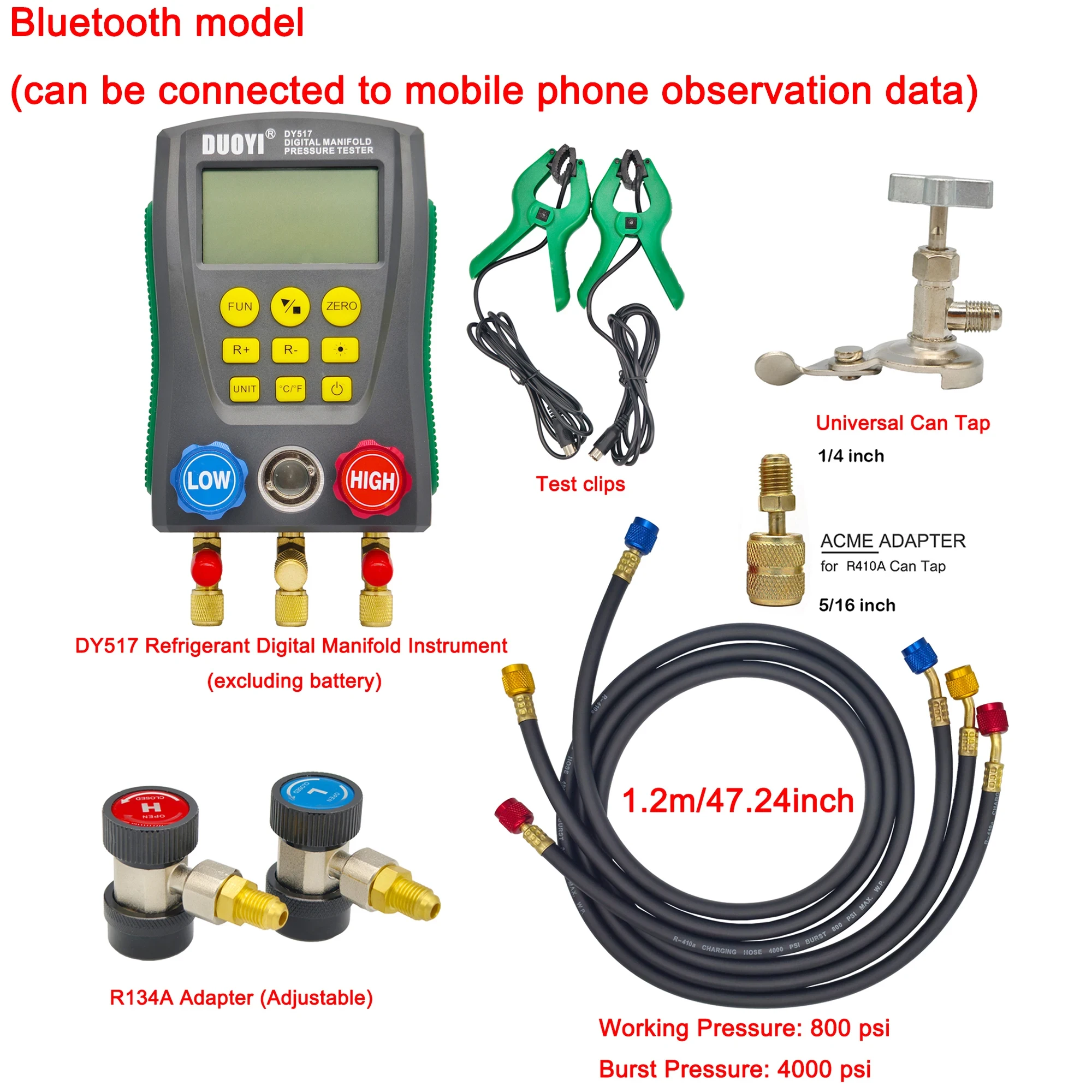 디지털 냉동 압력 게이지, 에어컨 온도 감지기, 다기능 진공 테스트 도구 키트 195,000원