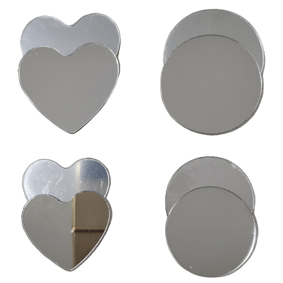 LORIA 나만의 미니 손거울 다용도 미니 스티커 거울 세트, 하트+동그라미, 8개 12,900원