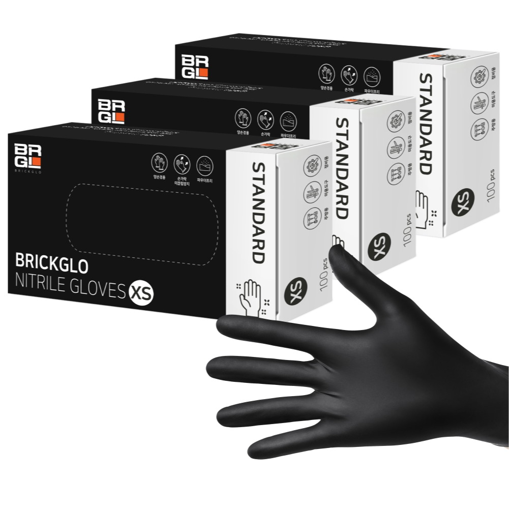 브릭글로 스탠다드 니트릴장갑 100p, 블랙, XS, 3개 29,700원