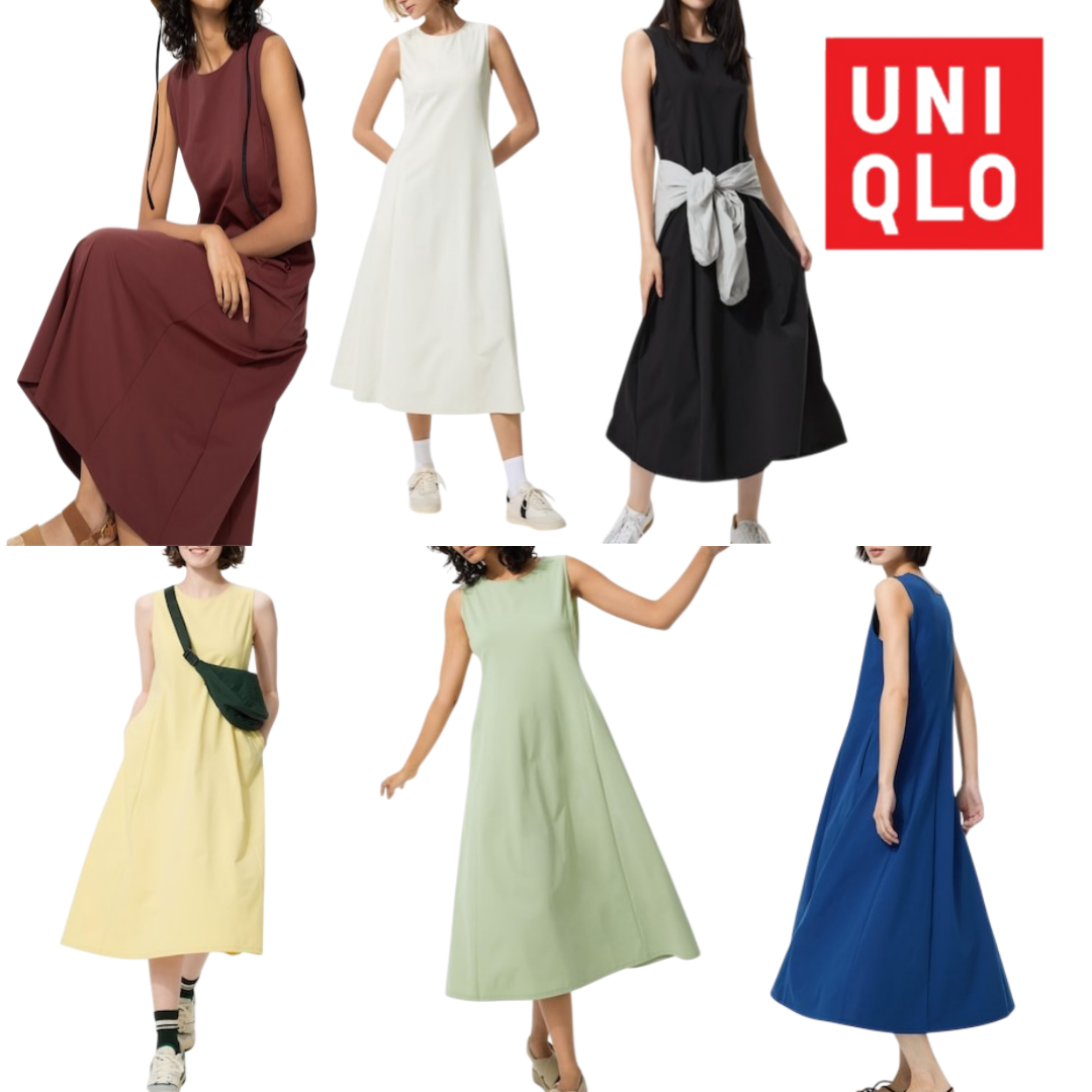 [매장정품] 유니클로 여성용 울트라 스트레치 AIRism 에어리즘 원피스 슬리브리스 쿨링 민소매 기능성 여행룩 59,000원