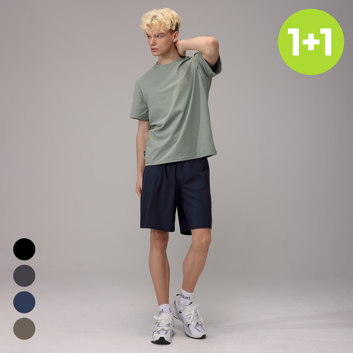 에버라스트 남성 스트라이프 폴리 5부팬츠 1+1 24,800원