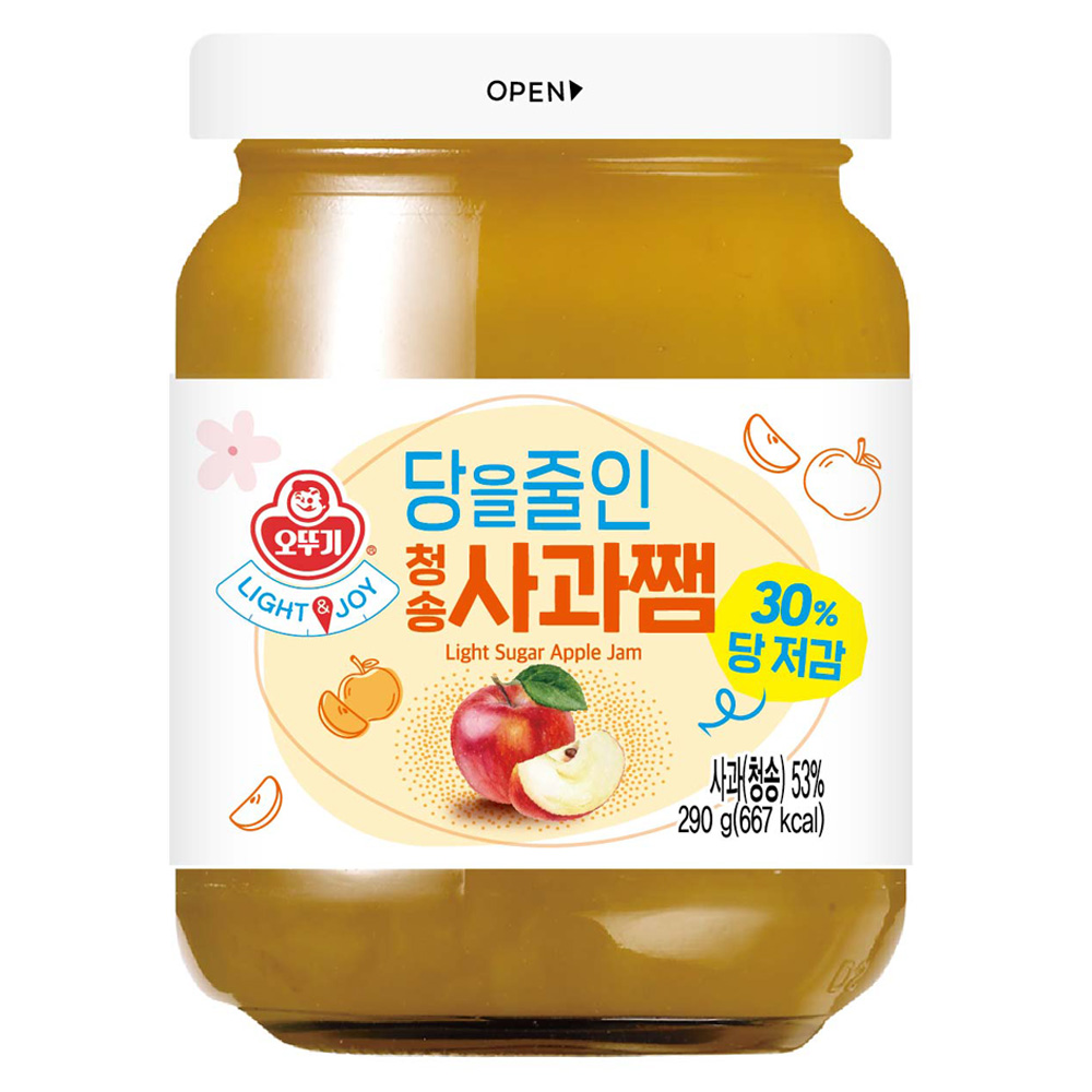오뚜기 LIGHT 앤 JOY 당을줄인 청송사과쨈, 290g, 1개 6,500원