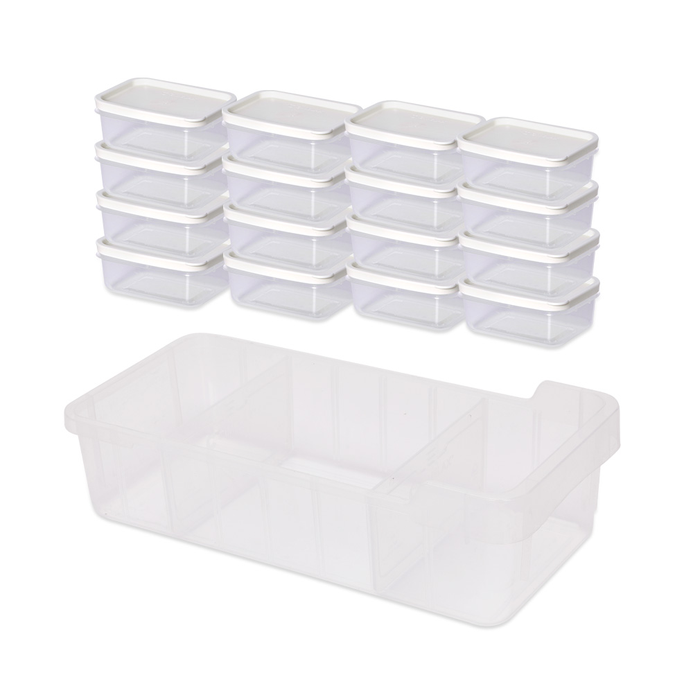 씨밀렉스 냉장고 보관 정리 용기 화이트 260ml x 16p + 트레이 세트 13,900원