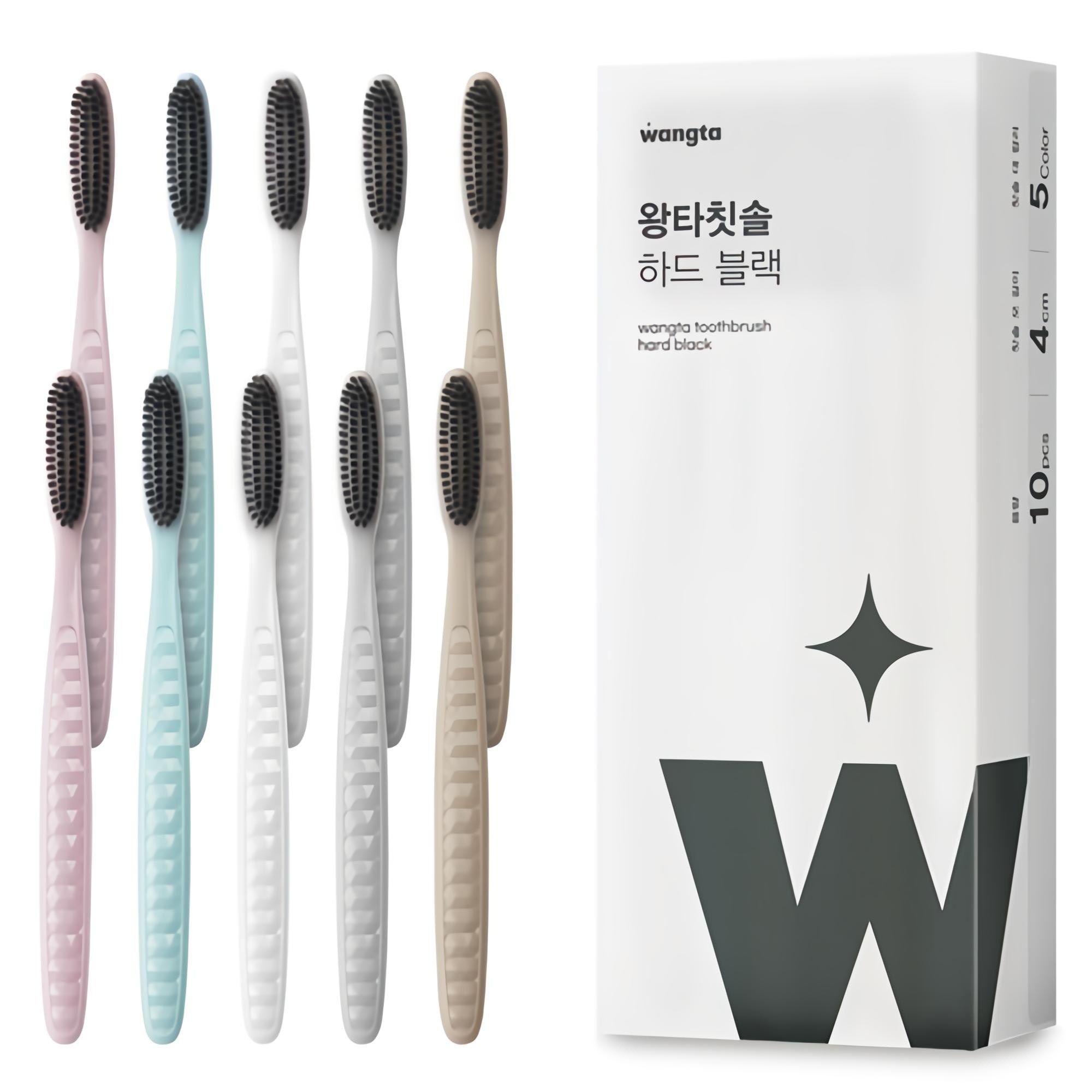왕타 하드블랙 칫솔 세트, 10개입, 1세트 12,500원