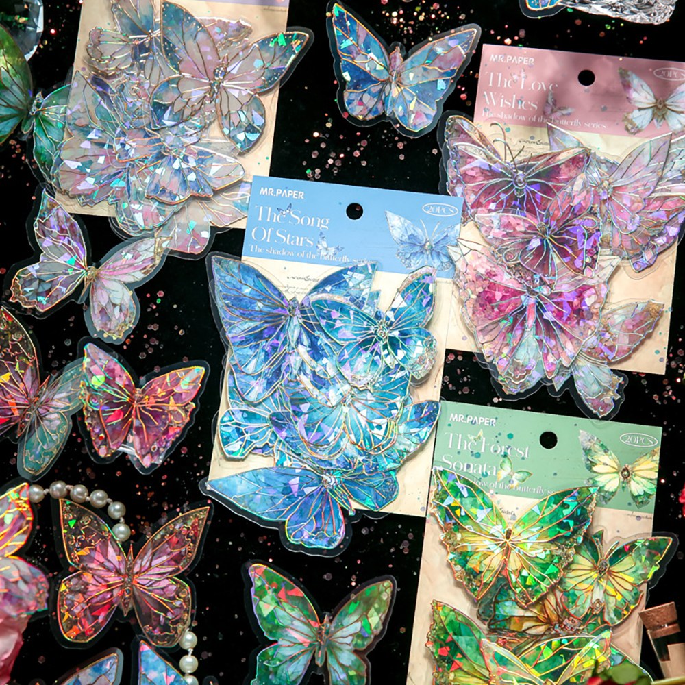 데일리펀 빈티지 다꾸 나비 스티커 다이어리꾸미기 스티커 2종, 40매, 그린+퍼플 8,220원