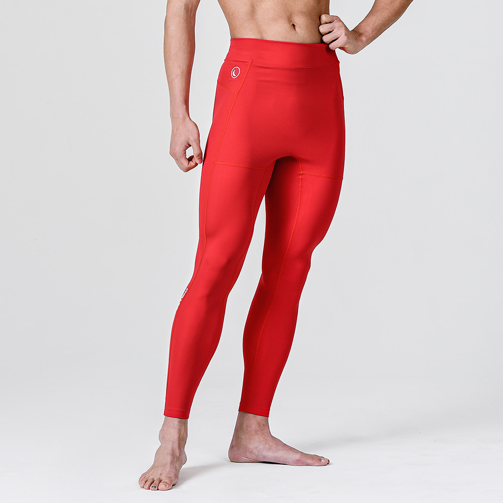 레스테 남자 필라테스복 레깅스 스킨랩 Chillex 9부 타이즈 플레어 레드 59,900원