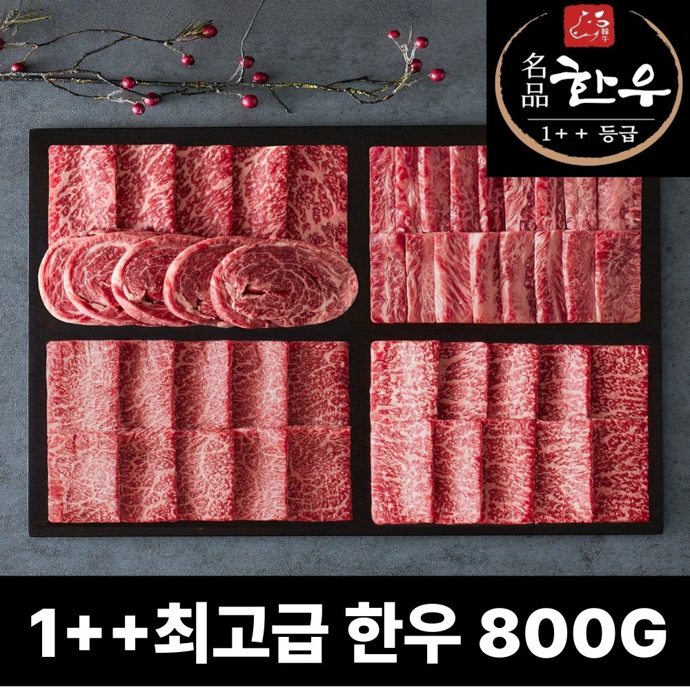 1++ 마장동 명품 한우 투뿔 600g 1.2kg 800g 모듬세트 구이용 세트, 1개 102,900원
