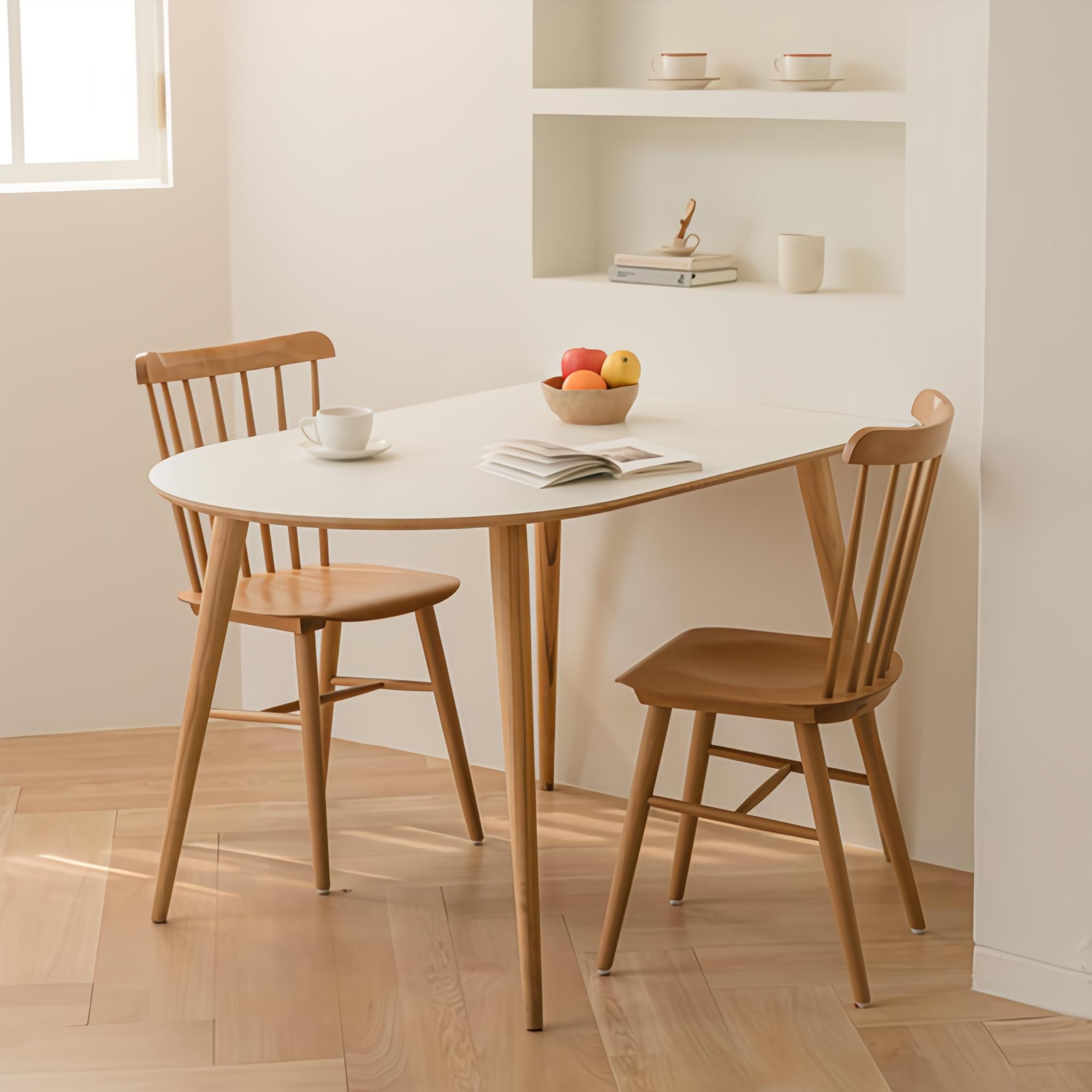 우드레이 소노 반타원 원목 테이블 800, 화이트 + 우드 99,900원